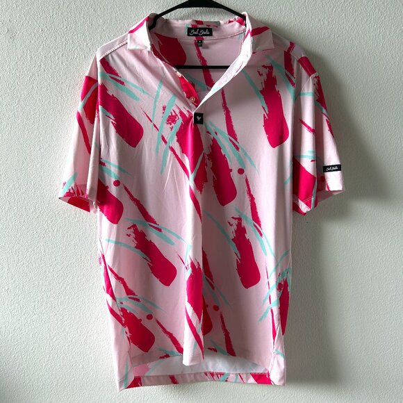 Bad Birdie Golf Polo Paint Print Size Medium - Picture 1 of 3